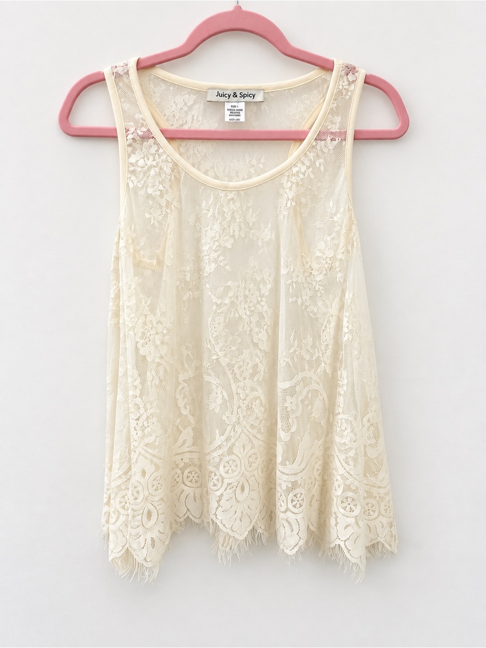 Cream Lace Camisole Top